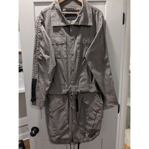 SKINGRAFT Womens M Gray Utility Cargo Button Front Jacket/Shorts Set (EUC)